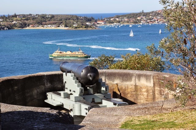 Georgian cannon at George's Heights with the Manly ferry in its sights